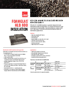 Foamglas HLB 800 Insulation Product Data Sheet Cover Image