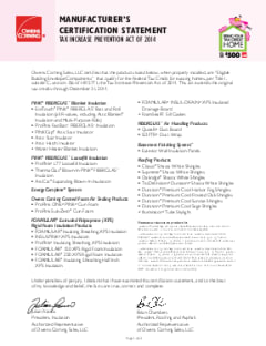 Manufacturer’s Certification Statement - Path Act of 2015