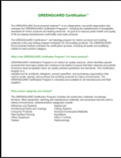 GreenGuard Certification™