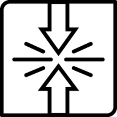 Two arrows pointing toward the center of the icon