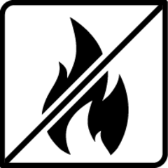 Flame with a line through middle of icon