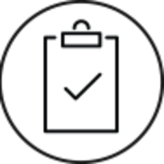 Icono de un portapapeles con una marca de verificación