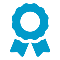 Icon of a blue award ribbon