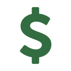 Icon of a green dollar sign