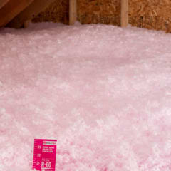Photo of insulation in an attic