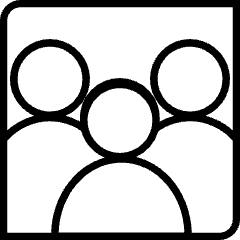 Icon showing a group of three people