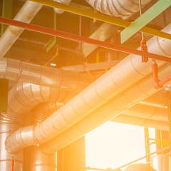 Complex engineering structure of oil and chemical petroleum refinery plant