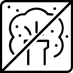 Illustration of chemicals and exhaust with a line going through them.