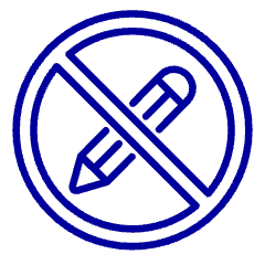 pencil knockout, no permission icon