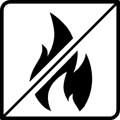 flame icon with line crossing through