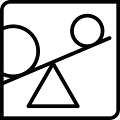 icon of a scale tipping