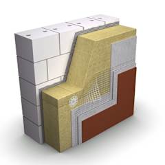 Paroc sprendimai, Tinkuojamos sienos su plokščių izoliacija