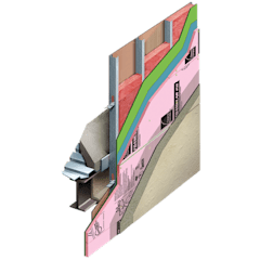 Steel Stud Wall EIFS (PM, Hard Coat) Veneer 