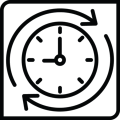 Clock icon with arrows
