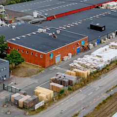 Parocs fabrik i Hässleholm, drönarfoto