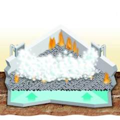 Pool fire suppressant pit drawing