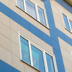 Ventilated facade with many windows