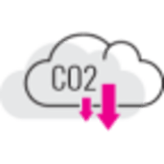 Illustration of clouds with two arrows pointing down and the word "Co2" written on top. 