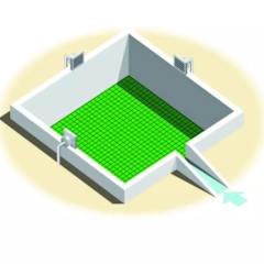 Pool fire suppressant pit drawing