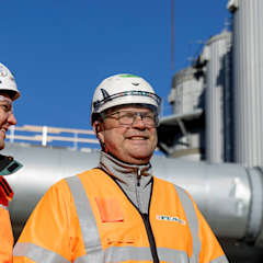 Didier Vercruyssen, OC Paroc Project Manager, Andreas Magnusson, Project Manager PEAB, Stefan Kristersson, Construction Manager PEAB,  Lukasz Wala, OC Paroc EU Project & Construction Manager, Blazej Budziszewski, OC Paroc Electricity & Automation Manager