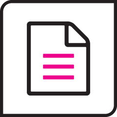 Icono negro y rosa de un documento.