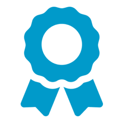 Icon of a blue award ribbon