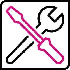 Screw driver and wrench icons