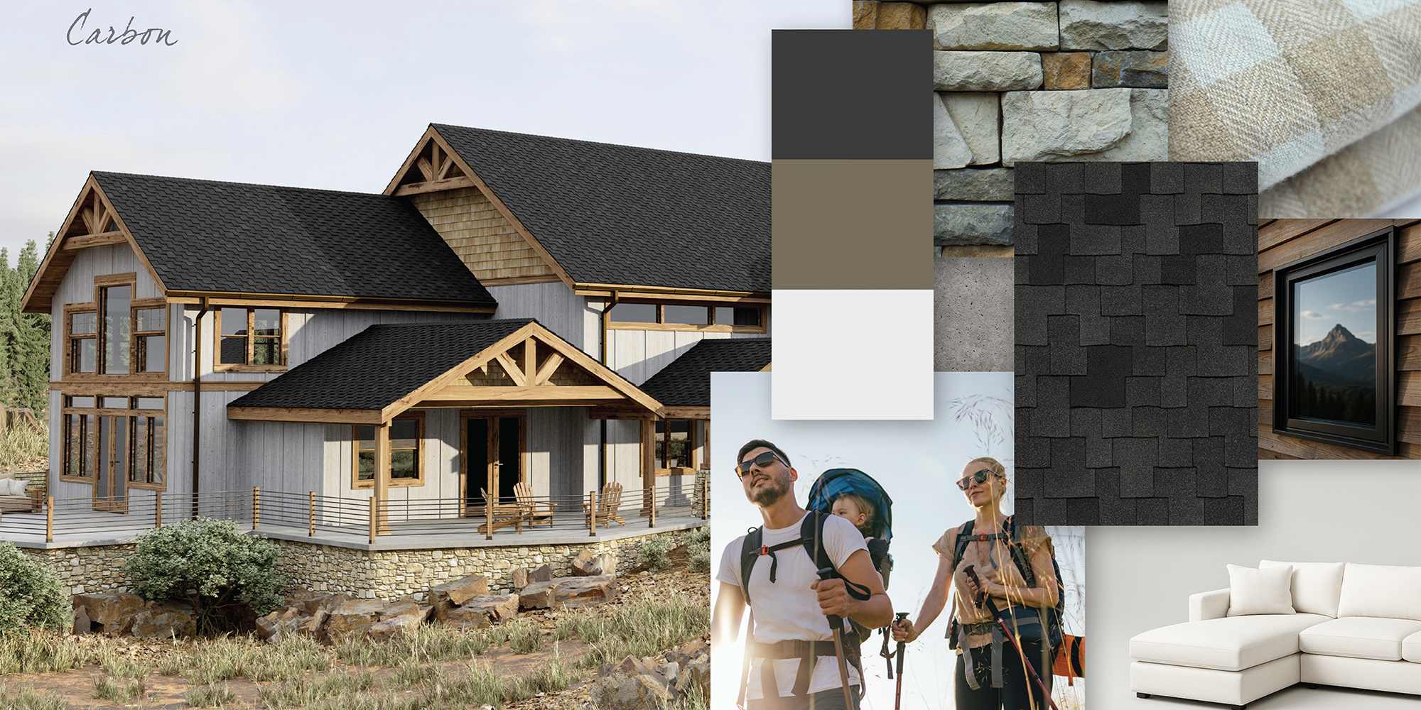 Woodmoor® Woodcrest® Carbon style board