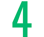 Numer cztery w kolorze zielonym