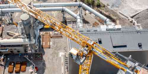 An overview of the ongoing project in Hällekis, Sweden, seen from above.