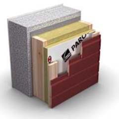 Paroc sprendimai, Vėdinamas fasadas su mediniu karkasu