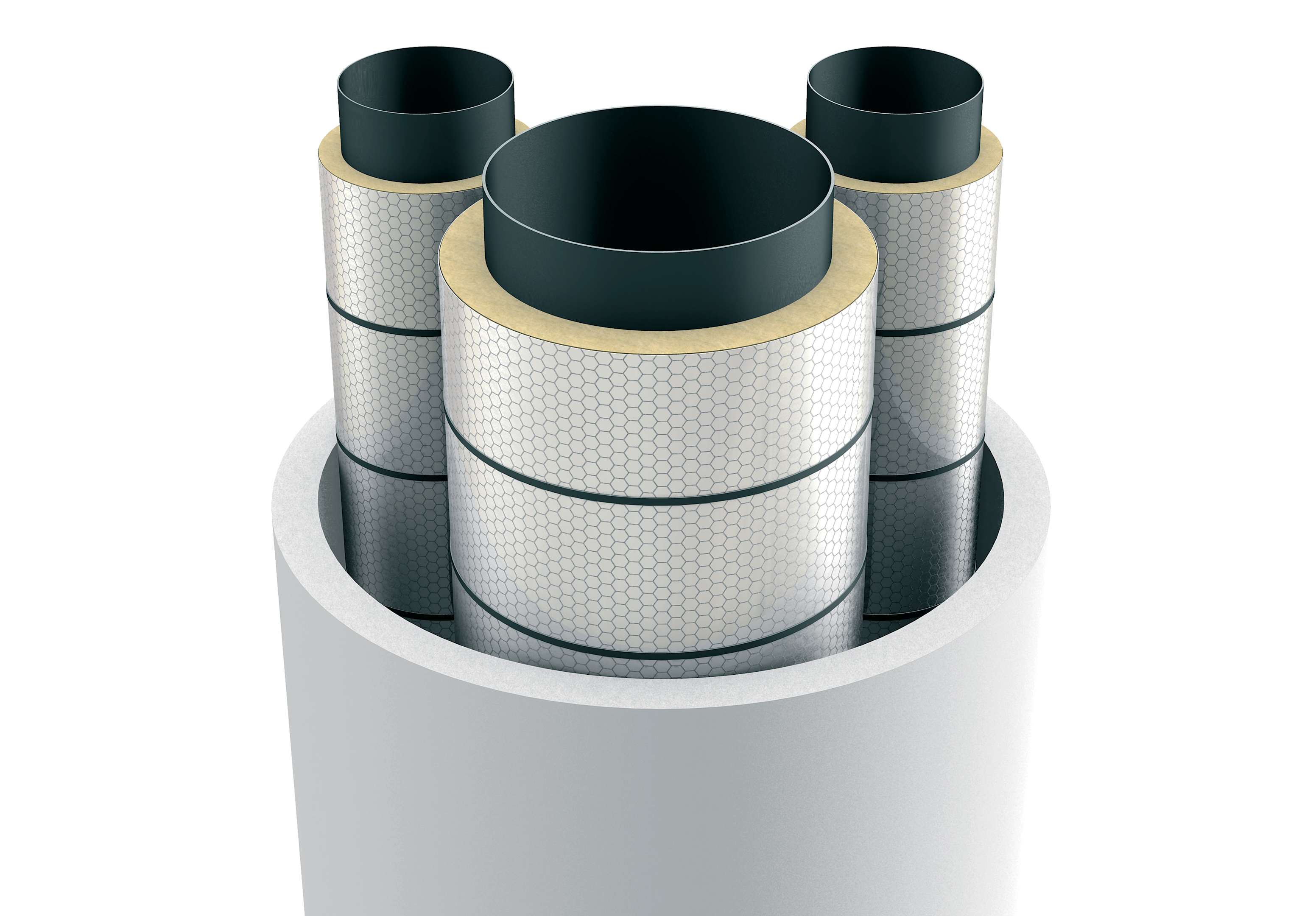 PAROC® Pro Wired Mats with an aluminum face and mesh, 3D image