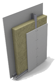 Isolering av innerväggar med stålreglar PAROC extra