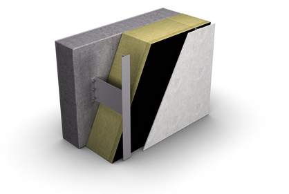 PAROC Stonewool, versatile thermal insulation for all ventilated façade systems, 3D image