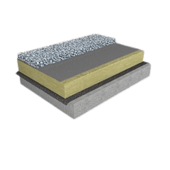 Flat roof concrete deck insulated with PAROC slabs