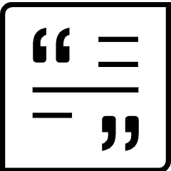 Icon showing a quote/claim document