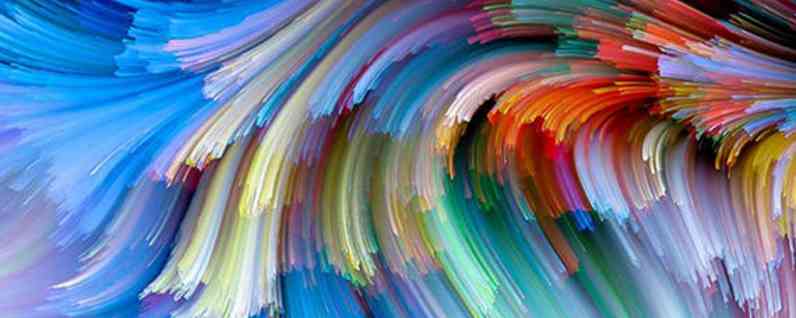 Colorful fiber strands swirled together