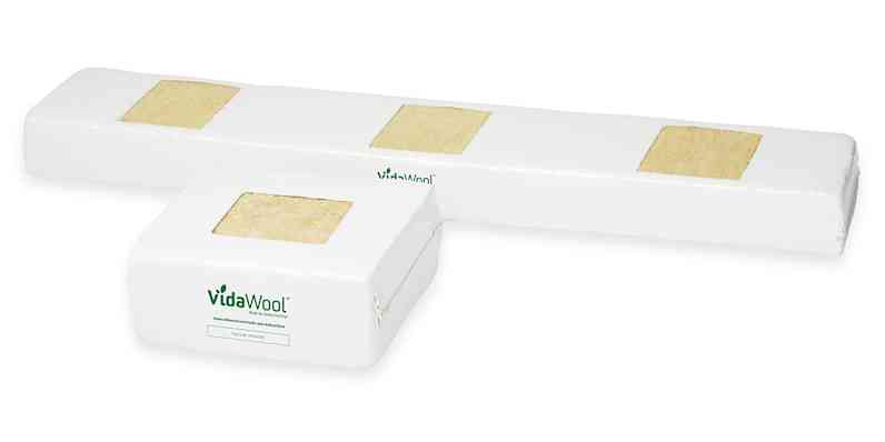 VidaWool™ block and slabs laid out against a white background.