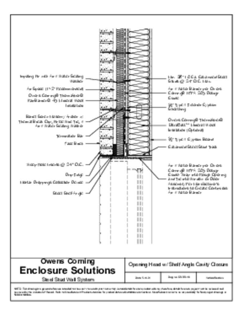 Steel Stud Head-Thermafiber Rainbarrier 45 Mineral Wool CI with Steel Angle Cavity Closure