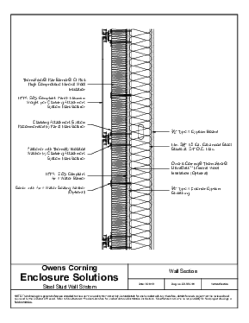 CAD FILE - STEEL STUD WALL- SECTION- THERMAFIBER RAINBARRIER HC MINERAL WOOL WITH PANEL SYSTEM