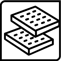 Illustration of two mineral wool slabs.