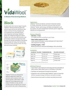 VidaWool Block Product Data Sheet