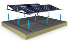 PAROC Solcellstak med linjär belastning 1m x 0,1m på platt tak - solpaneler.