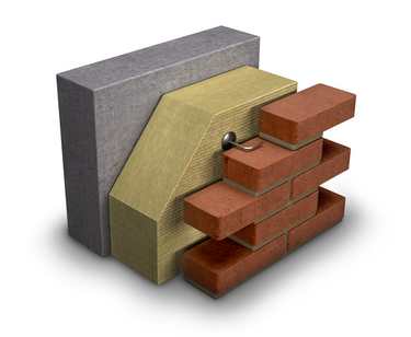 Ventileeritud betoonsein tellisfassaadiga ja PAROC-isolatsiooniga