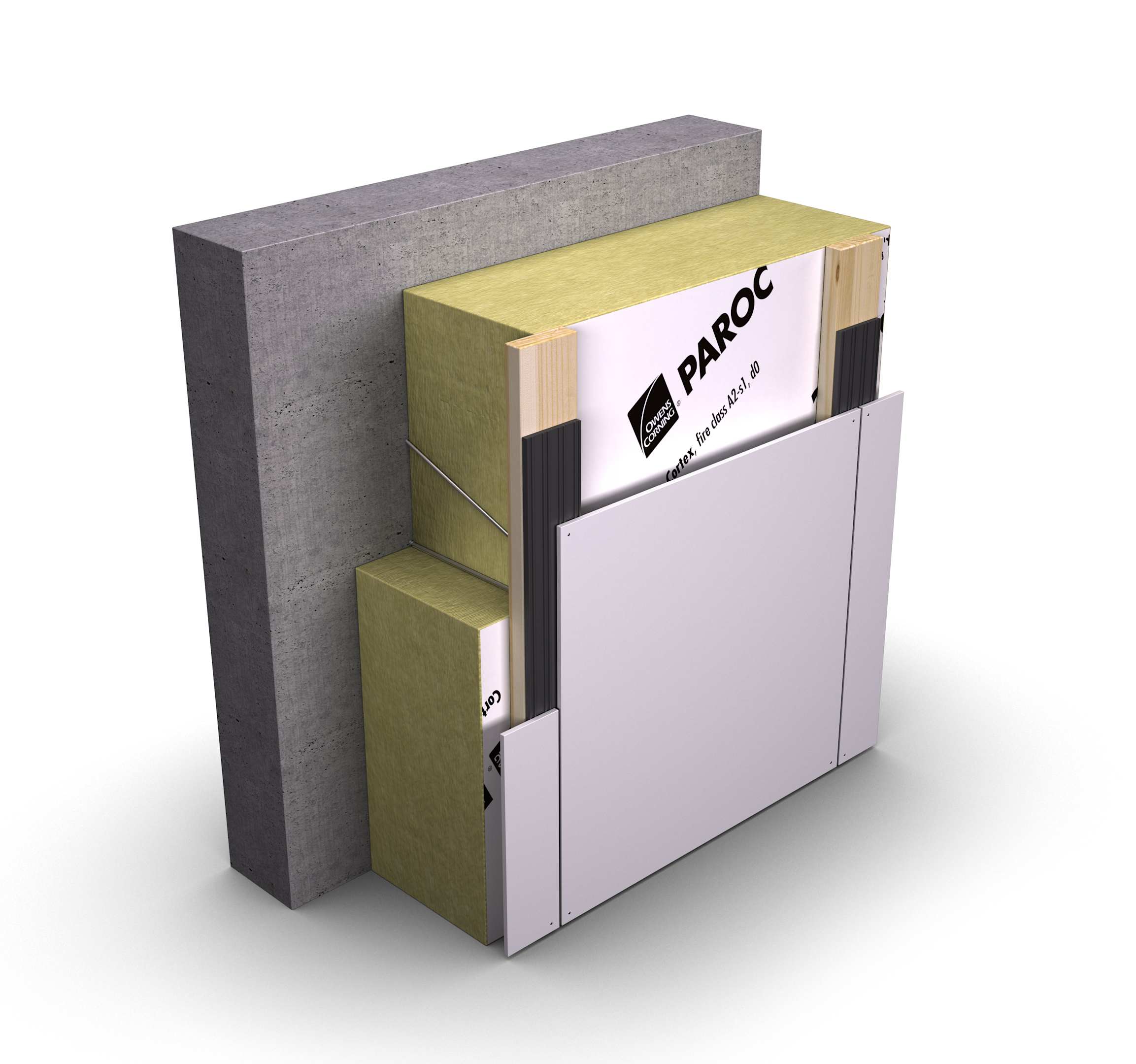 Renovering av gammal betongvägg med PAROC-isolering och ZEROfix-system