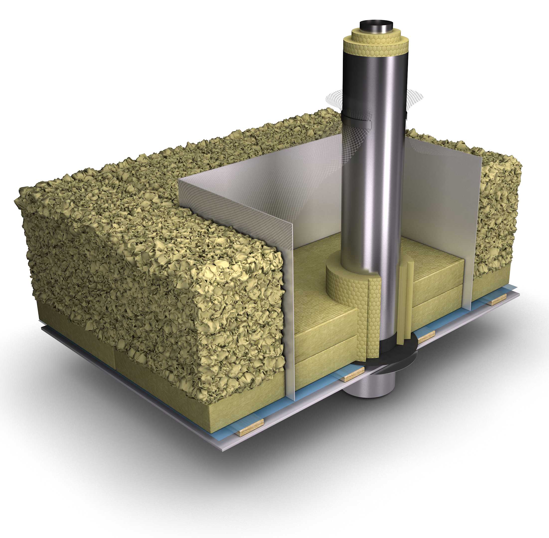 Paikalla rakennettu metallisavupiippu eristeenä PAROC-kivivilla