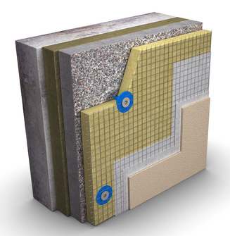 Putslösning på utsidan av befintligt sandwichelement med PAROC isolering