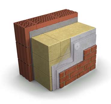 Pusset fasade med PAROC-lamellisolasjon og keramiske fliser