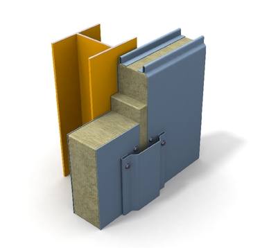 Metal sandwich panel insulation with Paroc Stone Wool, 3D image