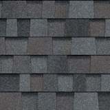 Close-up view of medium-dark grey asphalt roofing shingles in TruDefinition® Oakridge® Williamsburg Gray.